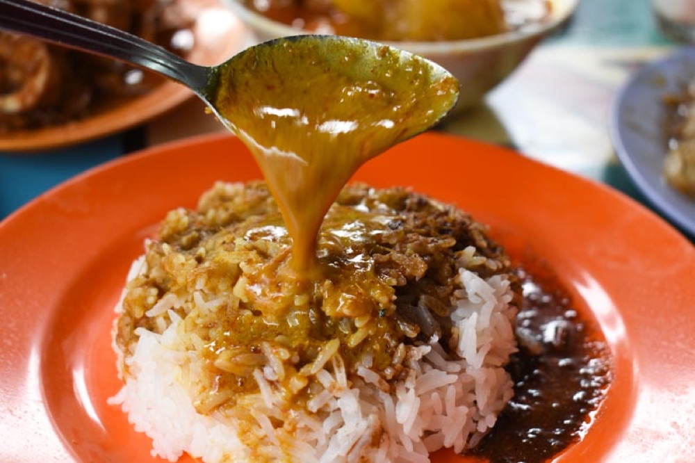 Curry gravy over rice